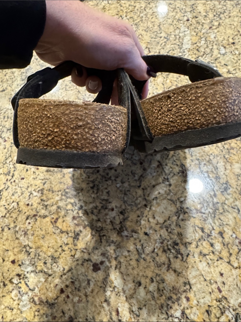 Black Leather birks Sandals - Picture 8 of 9